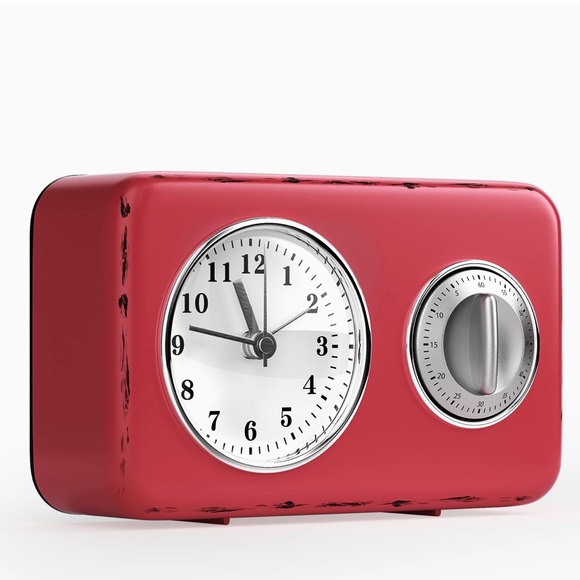 Kitchen Retro Kitchen Wall Clock With Timer For Cooking Poshmark